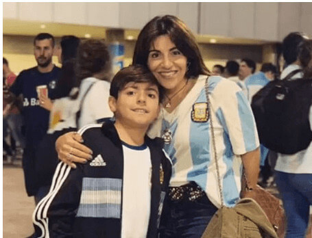 Benjamin Aguero Maradona With His Mother In Airport